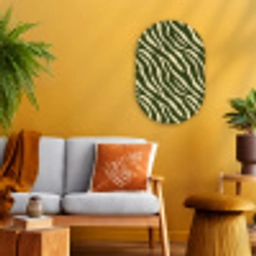 Zebra - Patroon - Groen Wandcirkel Ovaal Forex klein 630 -sfeer4