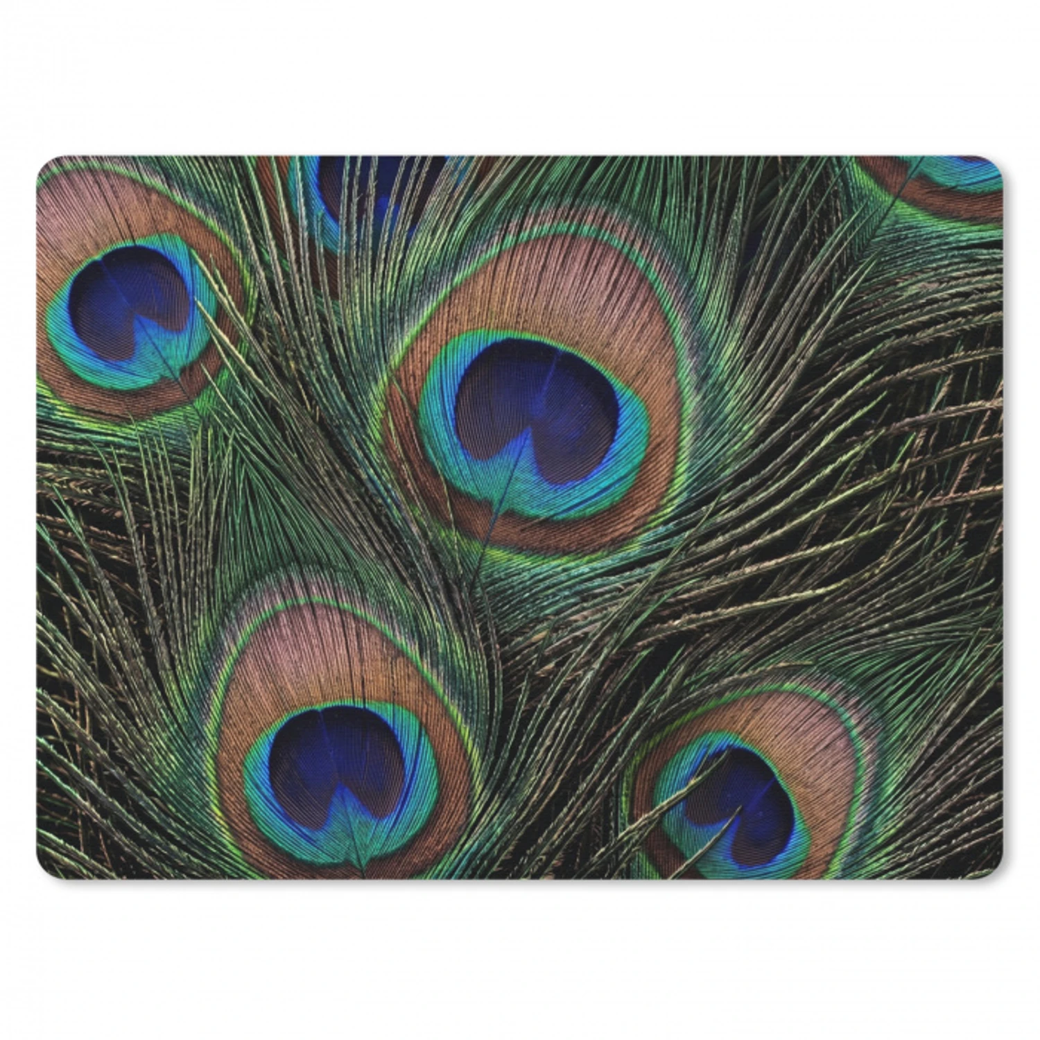 Pauwenveren - Klassiek - Groen muismat rubber klein -3d