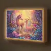 Paard - Hert - Sprookjesbos - Paars Light Box met batterij (Wandlamp kind) middel -z3d_website