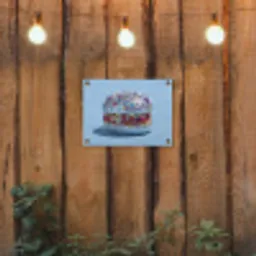 Glitters - Hamburger - Blauw tuinposter los doek klein -sfeer1