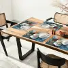 Bloemen - Wit - Goud - Kunst - Abstract Placemat vinyl groot -zzsfeer4_Kitchenyeah-website