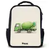 Betonmixer - Getekend - Groen Rugzak - Zwart middel -3d