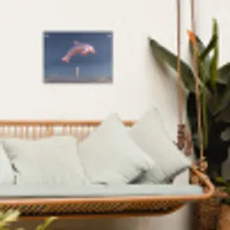 Dolfijn - Roze - Astronaut tuinposter los doek klein -sfeer7