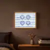 Vier schelpen - Blauw - Wit - Strepen Light Box met batterij (Wandlamp) middel -sfeer4