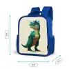 Gehoornde dino met scherpe blik Kinderrugzak - Blauw middel -productfoto_formaten