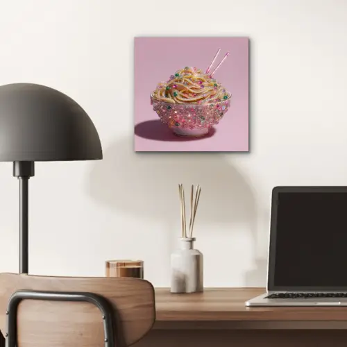 Noodles - Edelstenen - Stokjes - Roze aluminium wit klein -sfeer5