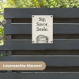 Tekst - Glas - Getekend - Citroen tuinposter los doek klein -sfeer3