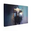 Stier - Zwart - Abstract - Horens Tuinposter op houten frame 2 cm dik klein -3d