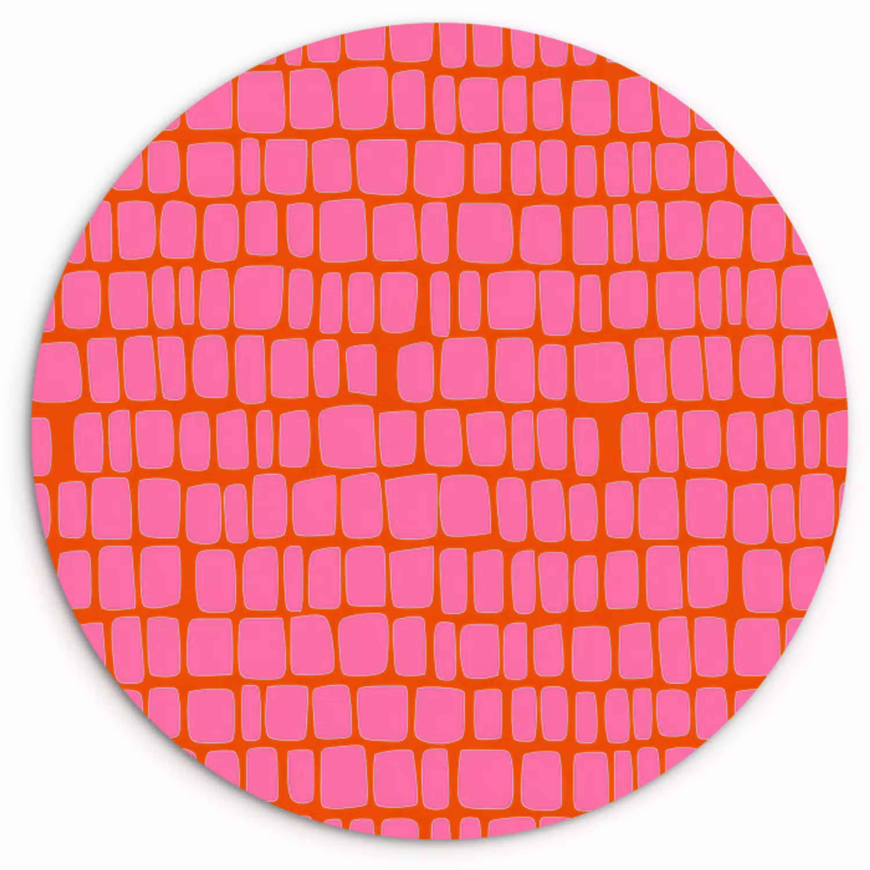 Organisch - Raster - Roze Wandcirkel kunststof plaat 5mm dik klein 188 -3d