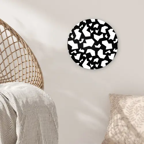 Contrast - Zwart - Wit Wandcirkel plexiglas klein 852 -sfeer5