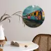 Graffiti - Trein - Street art - Verlaten Wandcirkel kunststof plaat 5mm dik klein -sfeer4