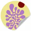 Koraal - Cirkel - Abstract - Geel Wandcirkel behangsticker klein -3d