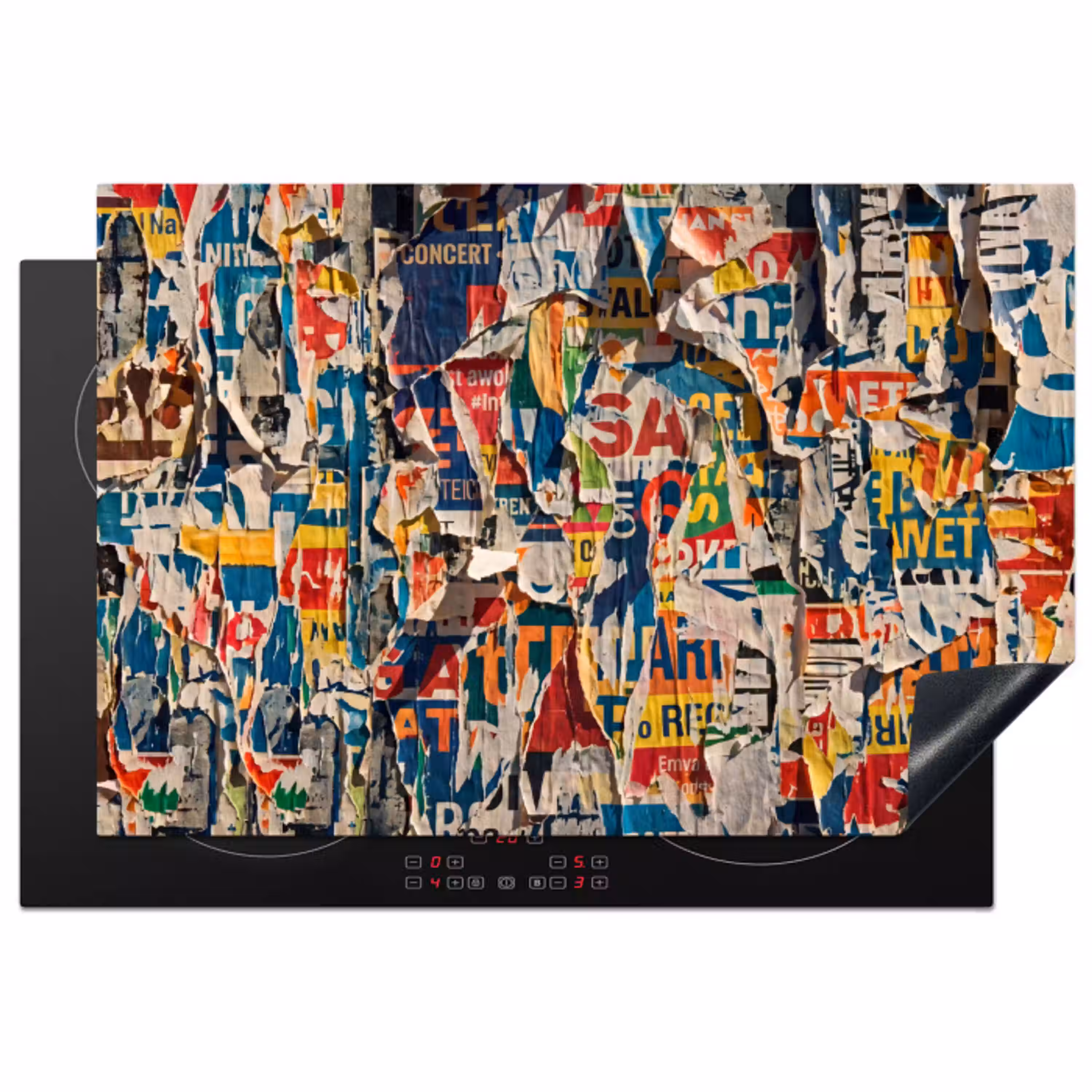 Abstract - Gelaagd papier - Urban - Modern - Kleurrijk Inductie beschermer vinyl 3mm klein -3d