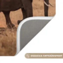 Olifanten - Savanne - Zonsondergang - Afrika - Warm Badmat klein -USP_AntislipFR