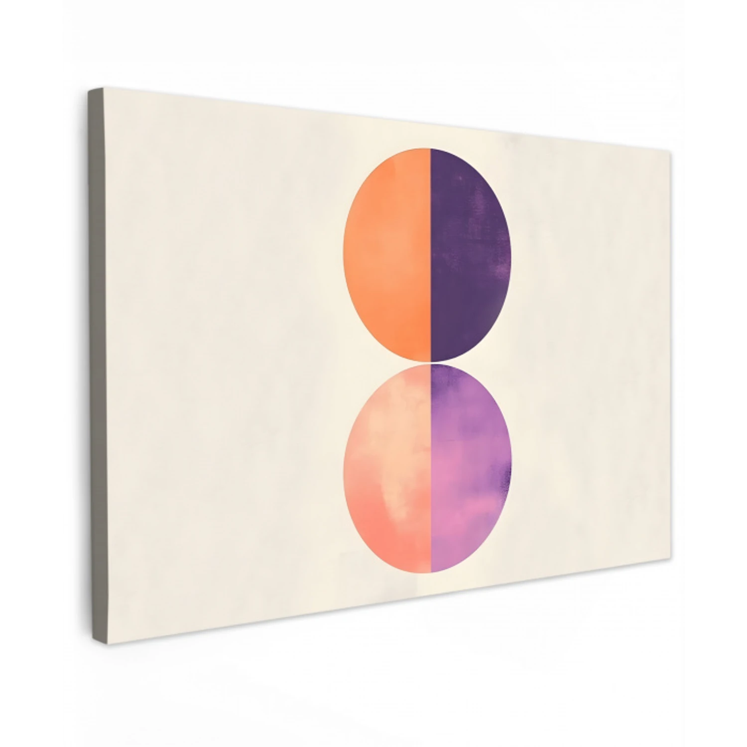 Abstract - Cirkels - Paars Tuinposter op houten frame 2 cm dik klein -3d