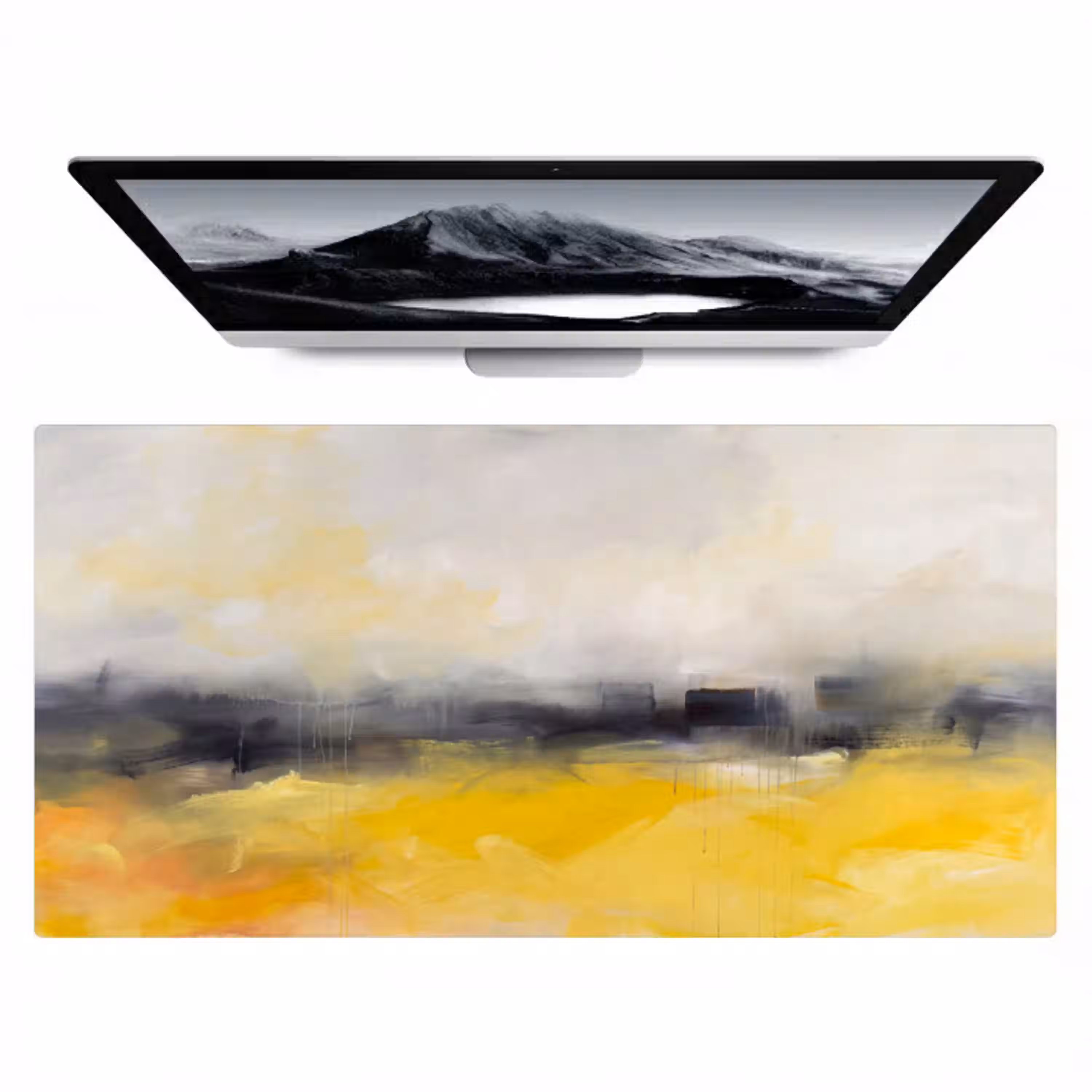 Abstract - Landschap - Modern - Geel Muismat XXL klein -zzz3d
