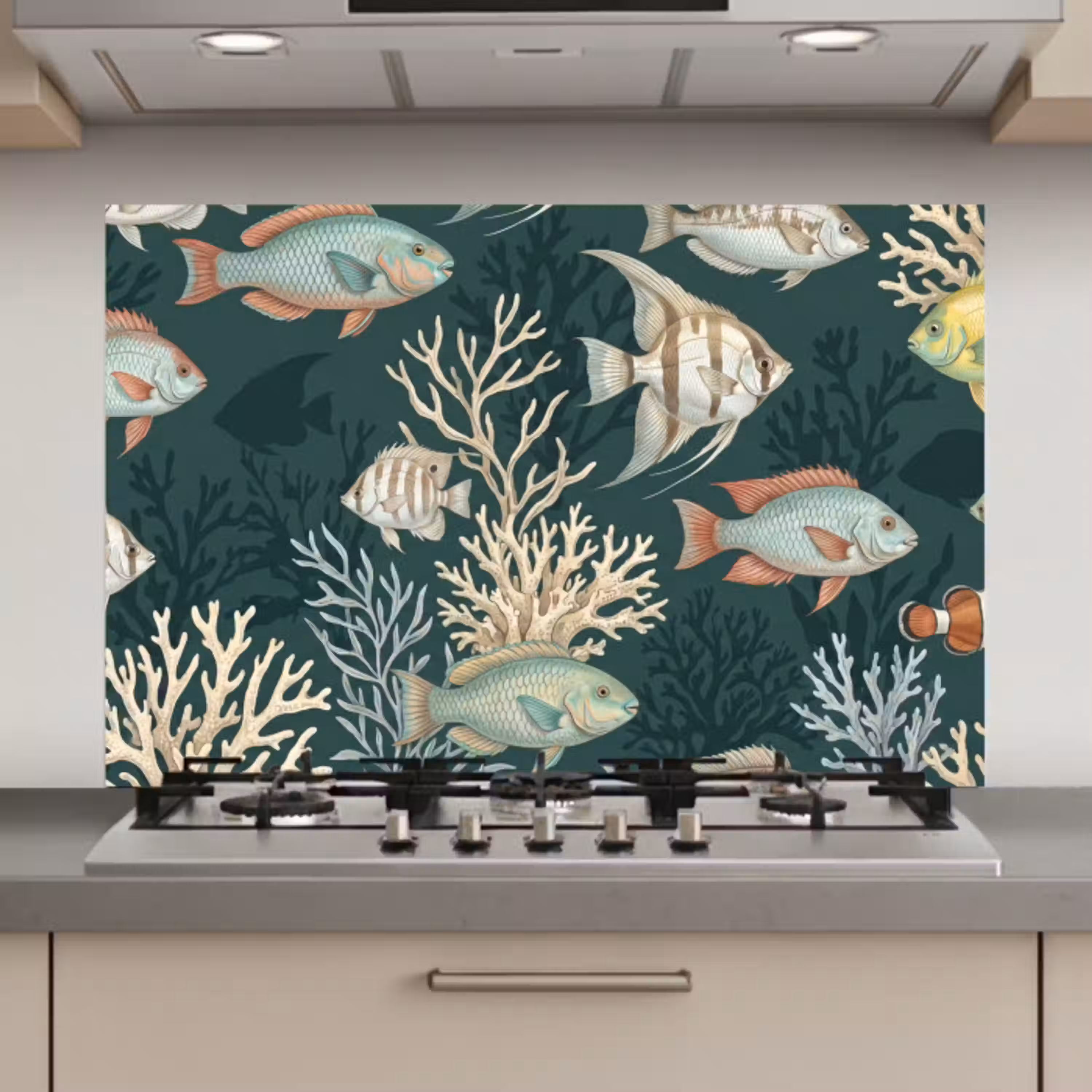 Vis - Koraal - Onderwater - Illustratie keuken achterwand spatscherm klein -3d_website