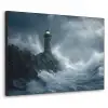 Rotsen - Vuurtoren - Golven - Klliffen Textielframe zwart klein -3d