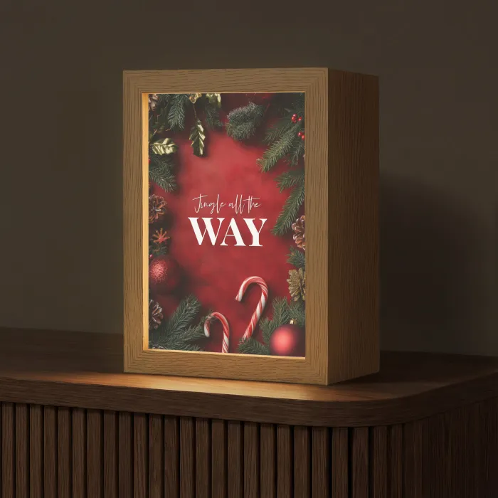 Kerst - Quote - Rood - Kerstballen Light Box met kabel (Tafellamp) klein -z3d_website