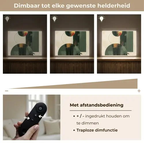 Kunst - Cirkels - Modern - Abstract Light Box met batterij (Wandlamp) middel -USP_dimbaarNL