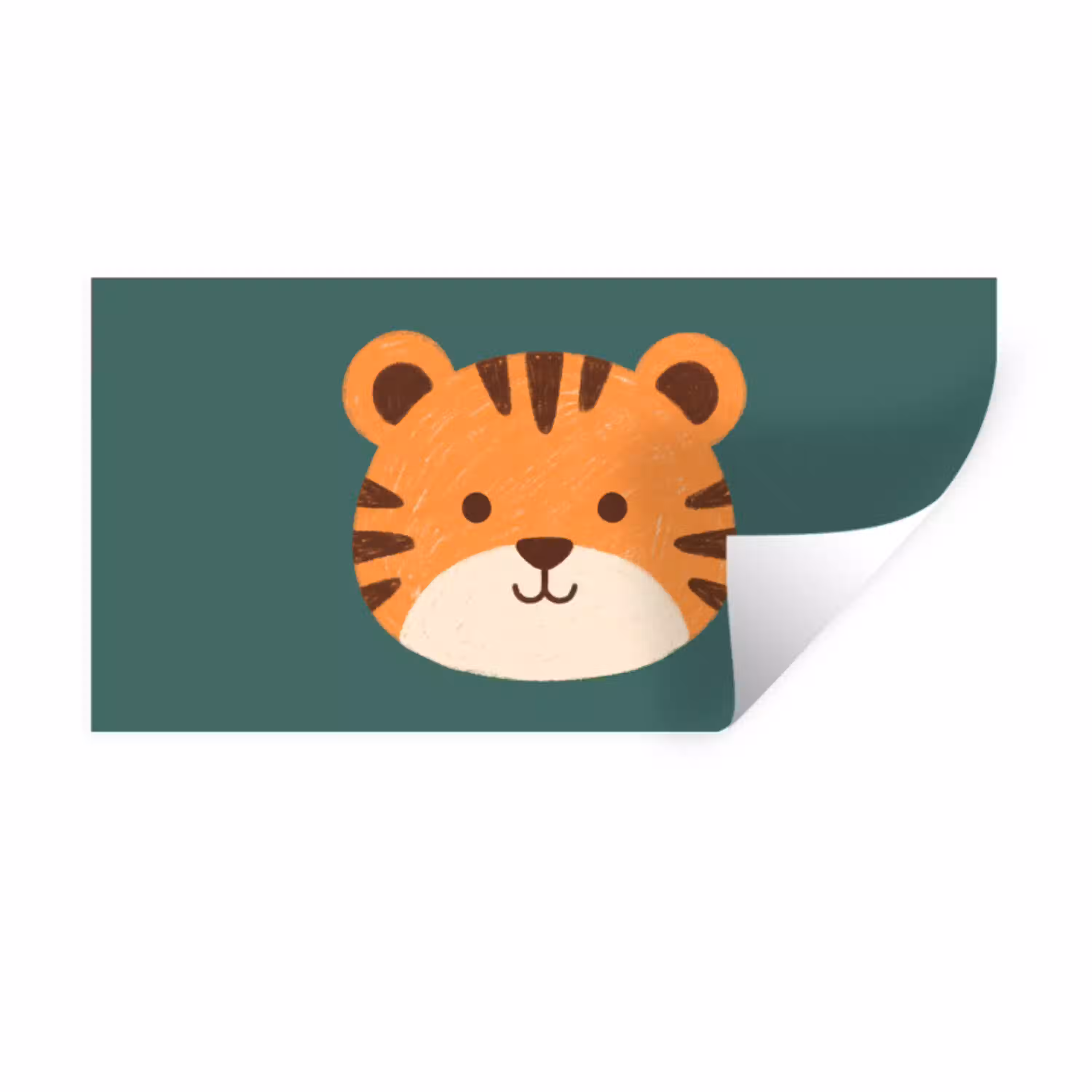 Dieren - Kop - Oranje - Illustratie - Modern Muursticker klein -3d