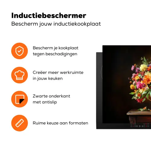 Kleuren - Boeket - Vaas - Hout Inductie beschermer vinyl 3mm klein -zzzzzzz-td-ups