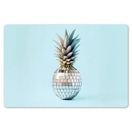 Blauw - Ananas - Disco - Discobal Placemat vinyl groot -zzsfeer1_Kitchenyeah-website