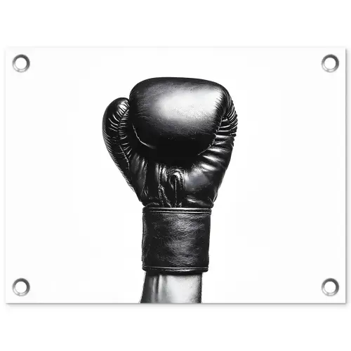 Bokshandschoen - Zwart - Hand tuinposter los doek klein -3d