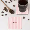 Nice - Strepen - Roze onderzetter kurk middel -sfeer2