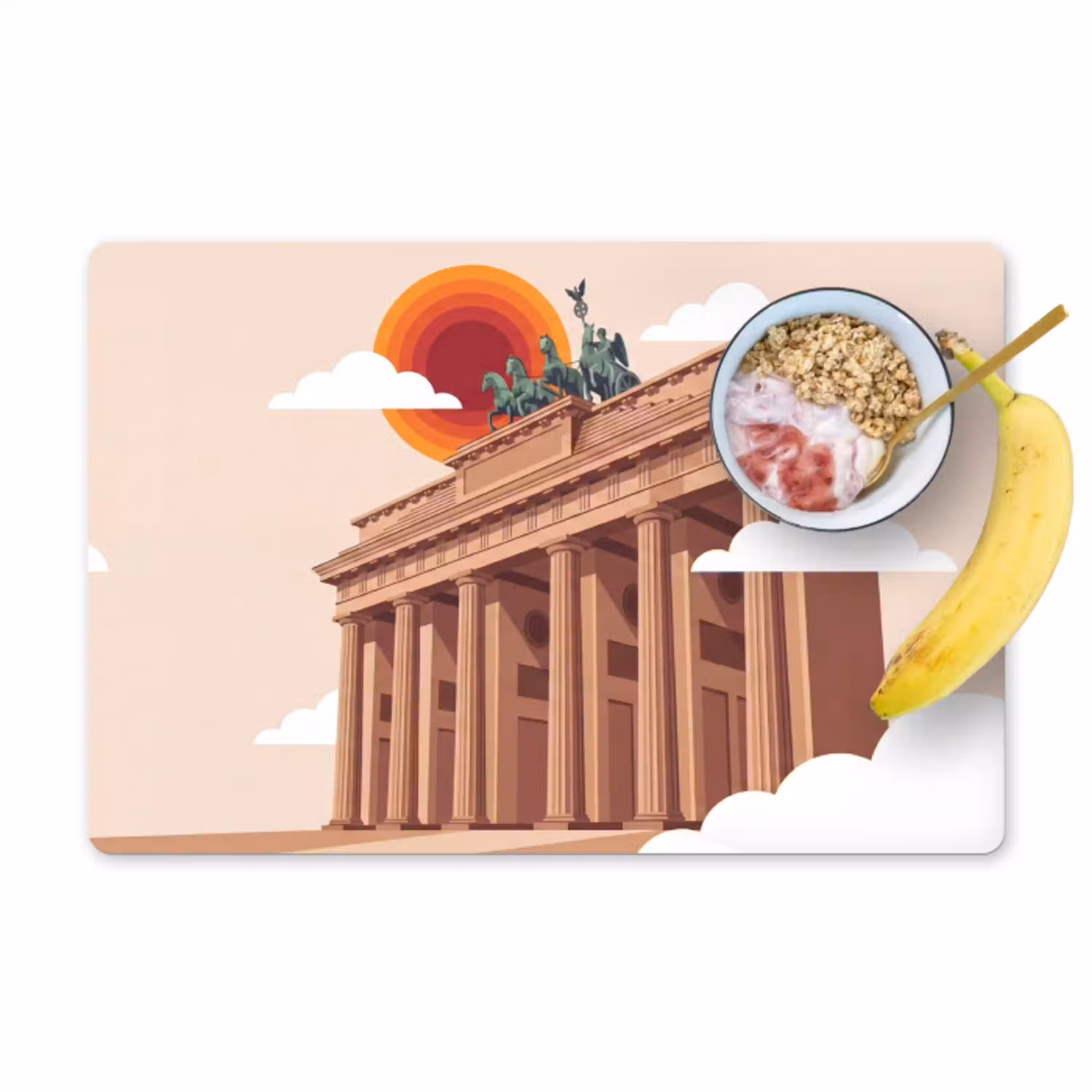 Architectuur - Brandenburg - Berlijn - Zonsondergang - Historisch Placemat vinyl groot -zzzproduct_Kitchenyeah-website