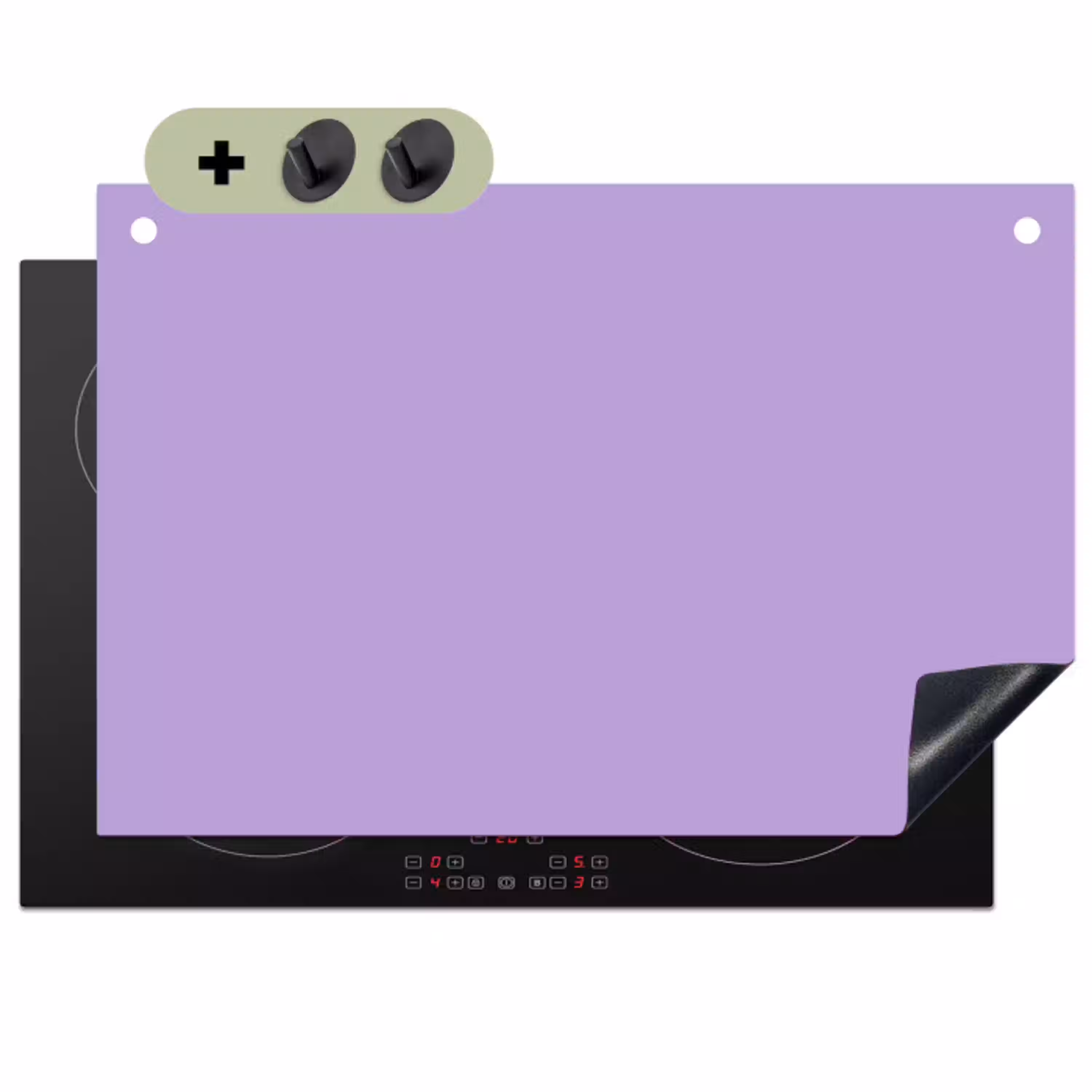 Soft - Lavender - Paars Inductie beschemer met haakjes klein 777 -3d