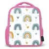 Patroon - Regenboog - Hartjes Kinderrugzak - Roze middel -3d