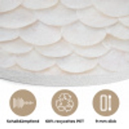 Schubben - Wit - Elegant Akoestische PET Vilt - Rond klein 838 -closeup_DE