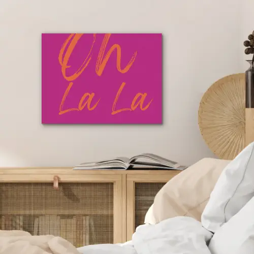 Oh la la - Oranje - Roze PET vilt klein -sfeer3