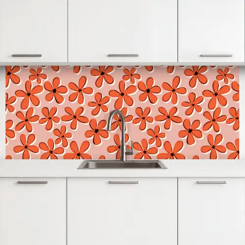 Patronen - Vintage - Bloem keuken achterwand 2 middel 871 -3d