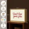Don't lose your fire - Rood - Wit - Minimalistisch Light Box met batterij (Wandlamp) middel -USP_websiteoverzichtDE