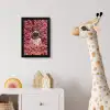 Bloemen - Roze - Astronaut fotolijst zwart zonder passe partout klein -usfeer4_kinderkamer