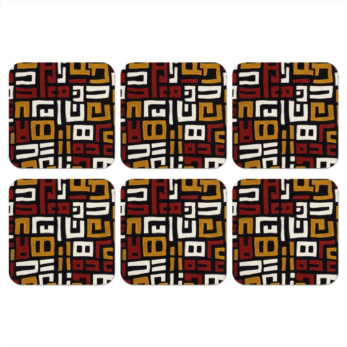 Abstract - Patroon - Rood onderzetter kurk middel -3d