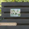 Bloesem - Bladeren - Lichtblauw tuinposter los doek klein -sfeer3