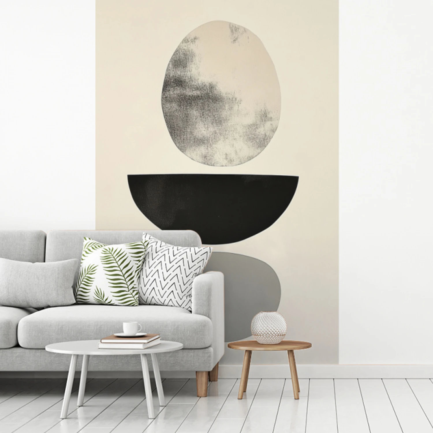 Beige - Japandi - Wabi sabi fotobehang vinyl groot -woonkamer