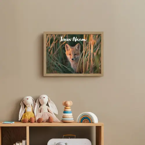 Vos - Oranje - Gras Light Box met batterij (Wandlamp kind) middel -sfeer2_kind