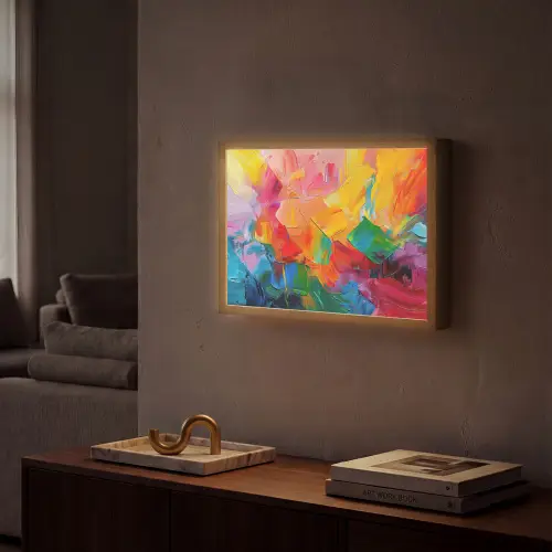 Abstract - Verflook - Modern - Kleurrijk Light Box met batterij (Wandlamp) middel -sfeer1