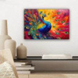 Pauw - Kunst - Schilderij - Pauwenveren canvas 2cm klein -sfeer6