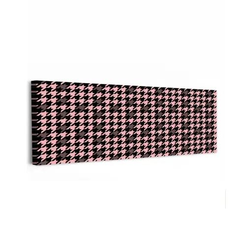 Plaid - Patroon - Zwart - Roze canvas 2cm klein 828 -z3d