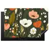 Bloemen - Illustratie - Groen Inductie beschermer vinyl 3mm klein -3d