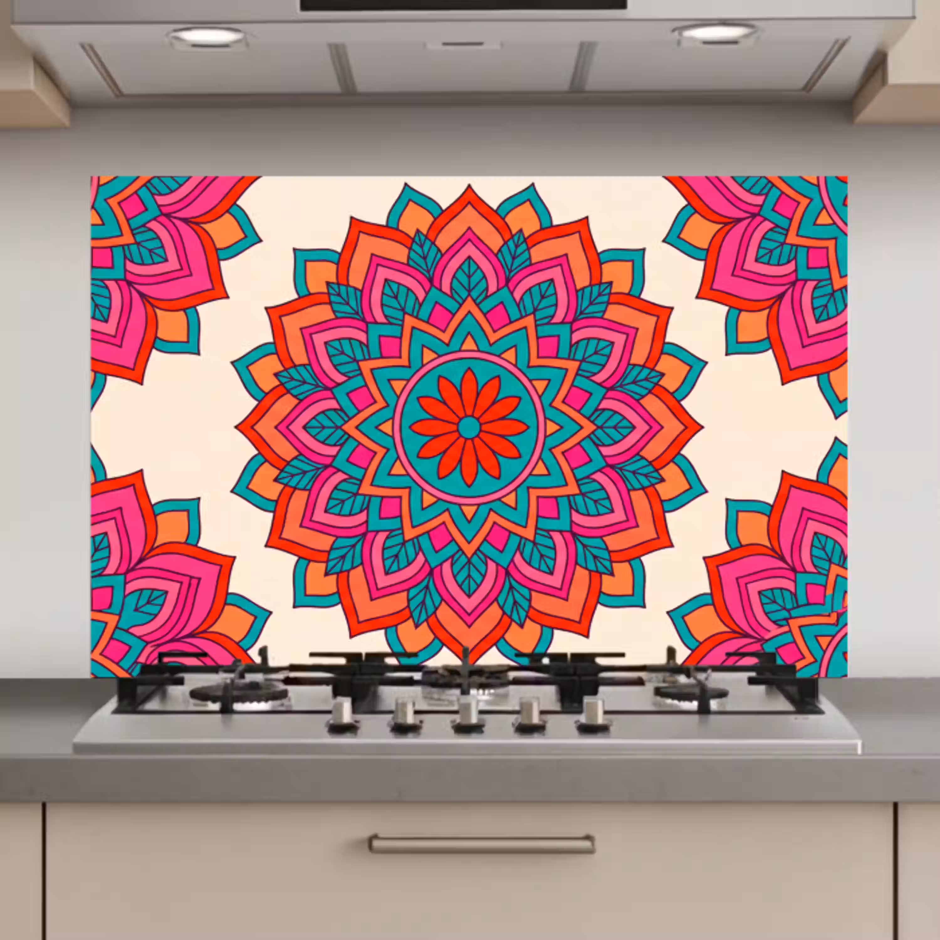 Mandala - Patroon - Abstract - Kleurrijk - Modern keuken achterwand spatscherm klein -3d_website