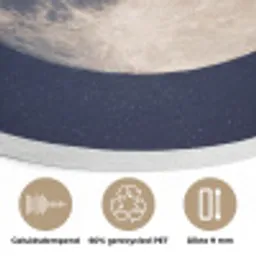 Ruimte - Maan - Kosmos Akoestische PET Vilt - Rond klein -closeup_NL