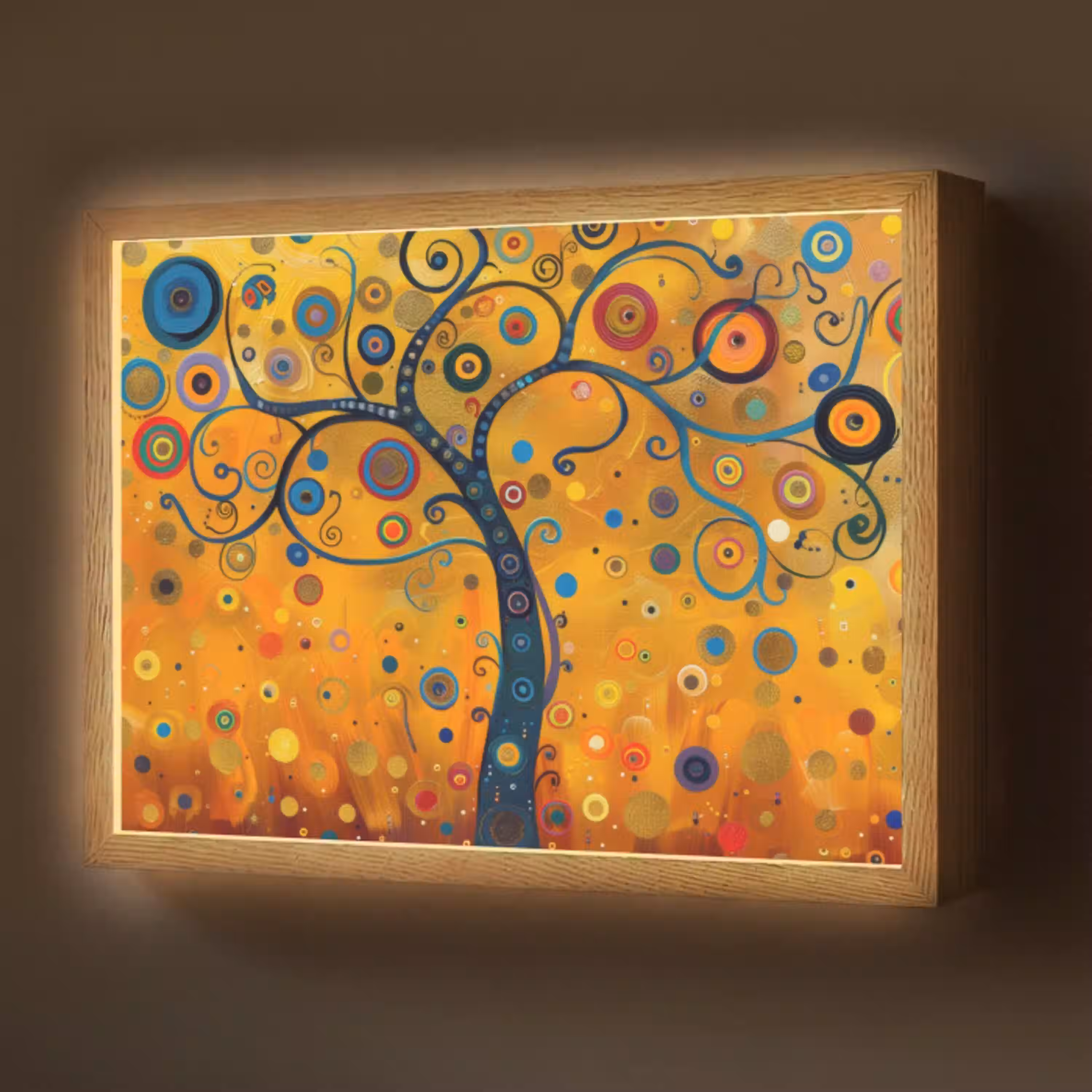 Abstract - Boom - Levensboom - Modern Light Box met batterij (Wandlamp) middel -z3d_website