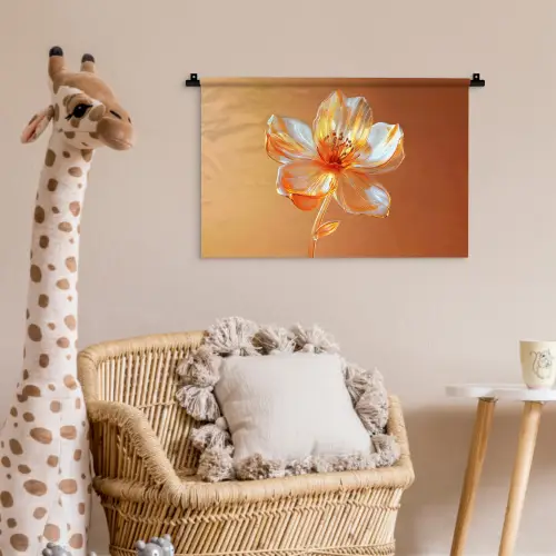 Glazen - Bloem - Oranje Wandkleed katoen klein -wsfeer5_kind