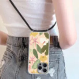Patroon - Bloemen - Kleurrijk Hoesje iPhone 16 Pro Max met koord klein -sfeer5